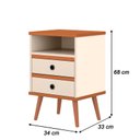Ver mais imagens de Kit Mesas de Cabeceira 2 Gavetas Alan Off White