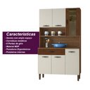 Ver imagem 6 de Armário de Cozinha Compacta 6 Portas 1 Gaveta Golden - Nogueira/off White/cp-ripado