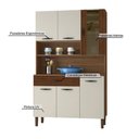 Ver imagem 5 de Armário de Cozinha Compacta 6 Portas 1 Gaveta Golden - Nogueira/off White/cp-ripado