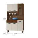 Ver imagem 2 de Armário de Cozinha Compacta 6 Portas 1 Gaveta Golden - Nogueira/off White/cp-ripado