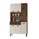 Ver imagem 7 de Armário de Cozinha Compacta 6 Portas 1 Gaveta Golden - Nogueira/off White/cp-ripado