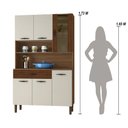 Ver imagem 4 de Armário de Cozinha Compacta 6 Portas 1 Gaveta Golden - Nogueira/off White/cp-ripado