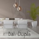 Ver imagem 3 de Luminaria Pendente Duplo Bali E27 Madeira Mdf Cr Desmontada:branco