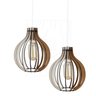 Luminaria Pendente Duplo Bali E27 Madeira Mdf Cr Desmontada:branco - 4