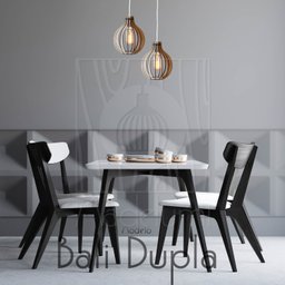 Luminaria Pendente Duplo Bali E27 Madeira Mdf Cr Desmontada:branco - 5