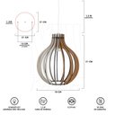 Ver mais imagens de Luminaria Pendente Duplo Bali E27 Madeira Mdf Cr Desmontada:branco