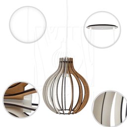 Luminaria Pendente Duplo Bali E27 Madeira Mdf Cr Desmontada:branco - 6