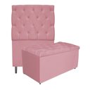 Ver imagem 1 de Kit Cabeceira Calçadeira Liverpool 90cm Solteiro Rosa