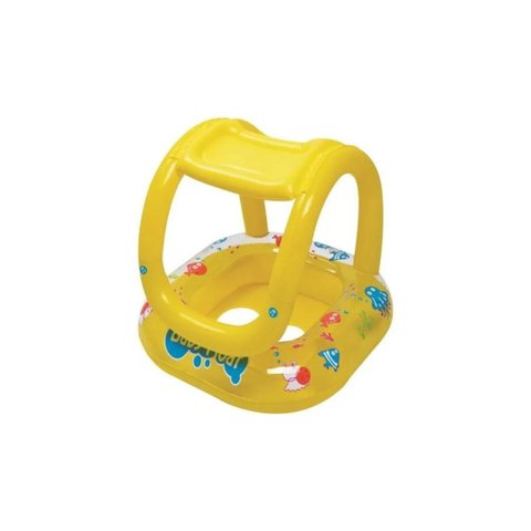 Boia Bote Inflável Infantil Bebê Piscina com Fralda e Cobertura Popmov Boia Inflavel Cobertura Bebe