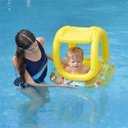 Ver imagem 3 de Boia Bote Inflável Infantil Bebê Piscina com Fralda e Cobertura Popmov Boia Inflavel Cobertura Bebe