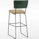 Ver mais imagens de Kit 06 Banquetas Altas Sala Jantar Fixa Allana L02 Facto Verde Musgo Linho Bege Escuro - Lyam Decor
