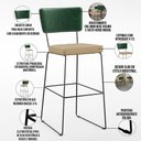 Ver imagem 4 de Kit 06 Banquetas Altas Sala Jantar Fixa Allana L02 Facto Verde Musgo Linho Bege Escuro - Lyam Decor