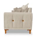 Ver imagem 4 de Sofá Living 2 Lugares 1,60m Livia Bouclê Dourado Pés de Madeira - Pallazio