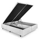 Ver imagem 6 de Cama Box Baú Casal Bipartido 138x188x42cm Courino Linho Branco com Pistão a Gás