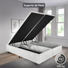 Cama Box Baú Casal Bipartido 138x188x42cm Courino Linho Branco com Pistão a Gás - 8