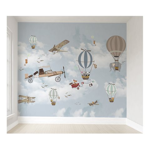 Papel de parede infantil balãozinho Aviãozinho M² PP21