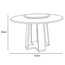 Ver imagem 3 de Mesa de Jantar Redonda Isabela 1,35m com Tampo Giratório Ypê/preto/preto - New Ceval