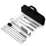 Kit Completo de Churrasco 9 Peças em Aço Inox com Bolsa Preta para Churrasqueiro - 5