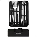 Ver imagem 4 de Kit Completo de Churrasco 9 Peças em Aço Inox com Bolsa Preta para Churrasqueiro