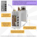 Ver imagem 3 de Bar Bancada com Adega 1 Porta e Espelho Multimóveis Mp1090