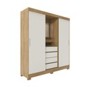 Ver imagem 6 de Guarda-Roupa Italo Casal 2 Portas de Correr c/ Espelho - Carvalho com Off White