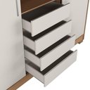 Ver imagem 4 de Guarda-Roupa Italo Casal 2 Portas de Correr c/ Espelho - Carvalho com Off White