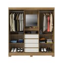 Ver imagem 5 de Guarda-Roupa Italo Casal 2 Portas de Correr c/ Espelho - Carvalho com Off White