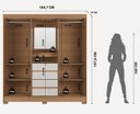 Ver imagem 7 de Guarda-Roupa Italo Casal 2 Portas de Correr c/ Espelho - Carvalho com Off White