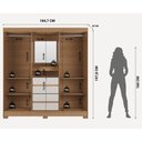 Ver imagem 4 de Guarda-roupa Italo Casal 2 Portas de Correr C/ Espelho - Carvalho Off White
