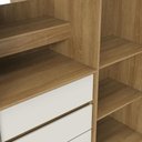 Ver imagem 2 de Guarda-Roupa Italo Casal 2 Portas de Correr c/ Espelho - Carvalho com Off White