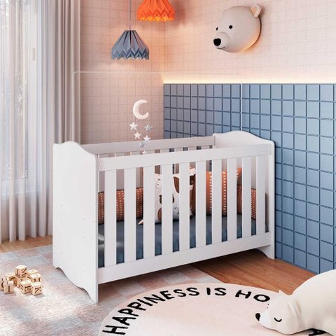Berço Infantil 3 em 1 Sofa e Minicama C/ Regulagem de Altura Cor:branco