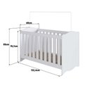 Ver imagem 3 de Berço Infantil 3 em 1 Sofa e Minicama C/ Regulagem de Altura Cor:branco