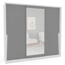 Ver imagem 2 de Guarda Roupa Casal 3 Portas de Correr e 4 Gavetas com Espelho 240850 Linha Porto Politorno Móveis