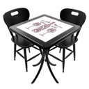 Ver imagem 1 de Cj Mesa Madeira Azulejo 60x60cm - Bistrô Fixa 78cm + 2 Cadeiras 43 - Preta - More Wine