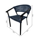Ver imagem 4 de Kit 2 Cadeiras de Jantar em Corda Naútica Azul Base Alumínio Sofia