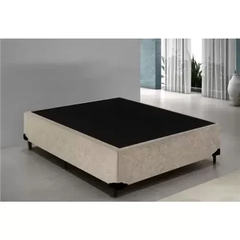 Base Box Casal Suede Bege