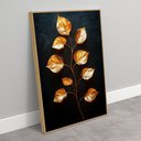 Ver imagem 2 de Quadro Decorativo Folhas Douradas Fundo Black Sala Quarto Casa Escritório