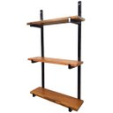 Ver imagem 4 de Estante Industrial Para Casa Com 3 Prateleiras De Madeira 50cm