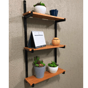 Ver imagem 1 de Estante Industrial Para Casa Com 3 Prateleiras De Madeira 50cm