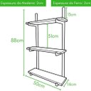 Ver imagem 3 de Estante Industrial Para Casa Com 3 Prateleiras De Madeira 50cm