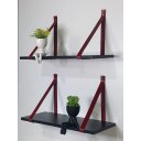 Ver imagem 1 de Kit 2 Prateleiras de Mdf Preto 50x20cm:vinho