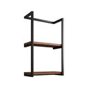 Ver imagem 1 de Toalheiro para Banheiro Estilo Industrial Sahy - Preto e Prateleira Imbuia