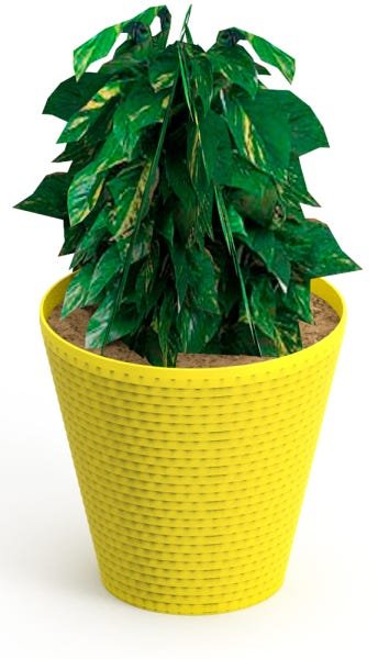 Vaso-Cachepots Fluo Amarelo - 1