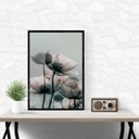 Ver imagem 1 de Quadro Moderno Flores Cinza 24x18cm - com Vidro:moldura Branca