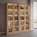 Ver imagem 1 de Kit 2 Armários para Escritório com 2 Portas de Vidro com LED 171,5x60cm ME4205 Yescasa Branco