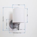Ver imagem 2 de Arandela Cilíndrica Vivare Md-2009 Base Alumínio Cinza Cúpula em Tecido - Bivolt - Cinza-Branco - 11