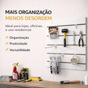 Ver imagem 5 de Painel Canaletado Mdf Branco 61x61 05 Ganchos Expositor Loja - Branco
