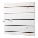 Ver imagem 1 de Painel Canaletado Mdf Branco 61x61 05 Ganchos Expositor Loja - Branco