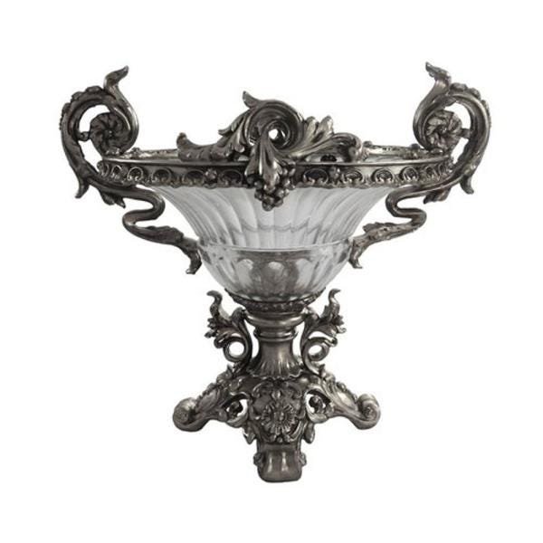 Centro de Mesa Em Cristal Estilo Baccarat com Resina Prata - 2