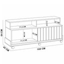 Ver imagem 4 de Rack para TV 60 pol 160cm MDP e MDF com Rodízios Cinamomo e Off White Lyam Decor